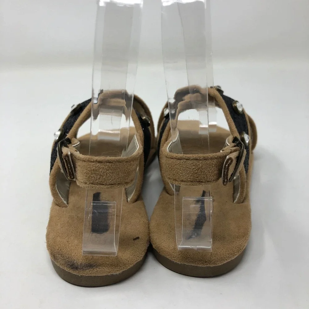 Joyfolie Amara Sandal Girls Toddler 12 Black Glitter Rhinestone Heel Strap